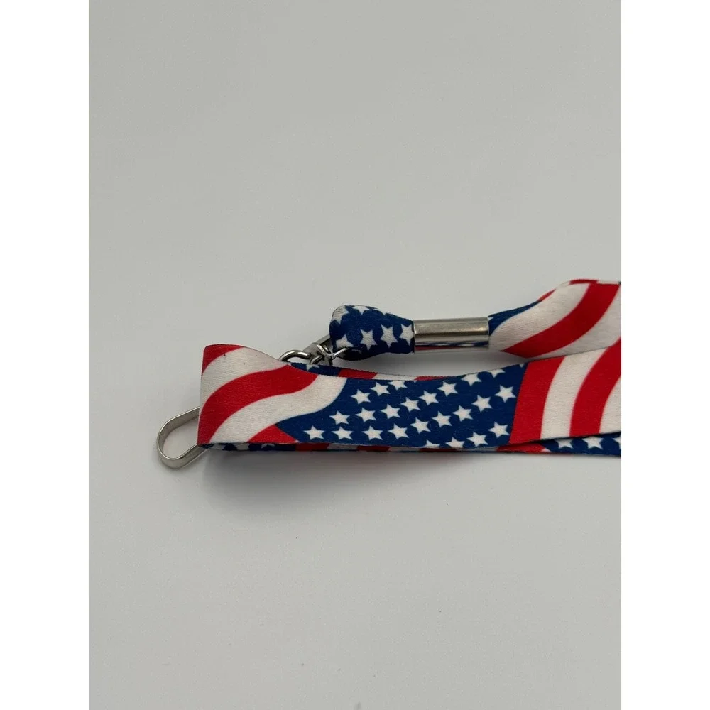 USA‎ American Flag Lanyard Patriotic Stars Stripes ID Badge Key Holder
